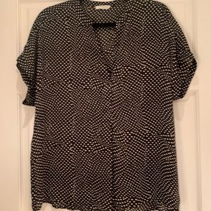 Lovestich blouse, size Large, black and white